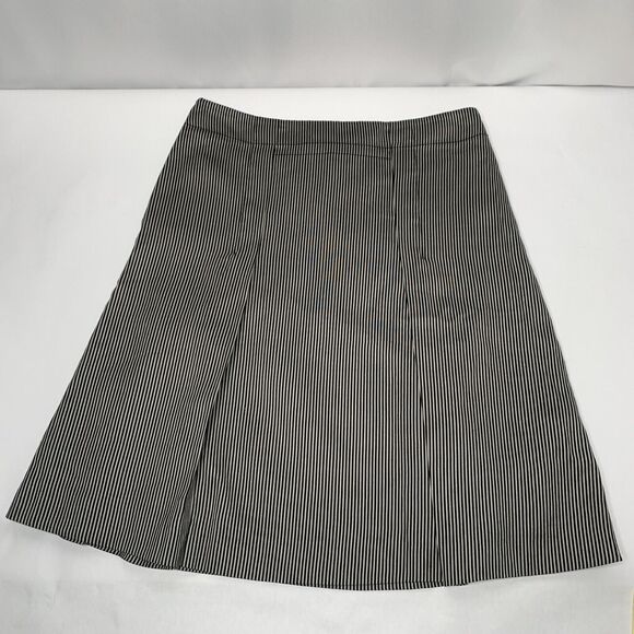 Hugo Boss Skirt Size 4 Mini Gray Black Stripped Pleated Y2K silk cotton blend - Picture 10 of 15
